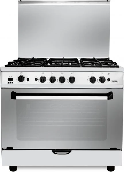 Fresh Digital Gas Cooker, 5 Burners 90 cm , Stainless Steel - 500007497