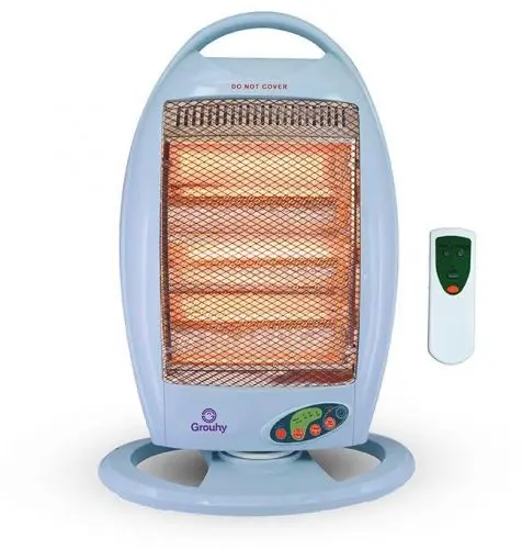 Grouhy Electric Heater with Remote Control, 1200 Watt, 3 Candles, White - GEH3180MB