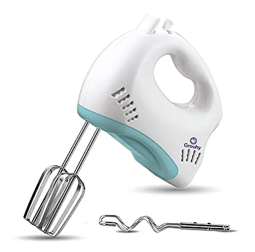 Grouhy Hand Mixer 400 Watt, 4 Speeds, Turbo Speed, White GHM400WB