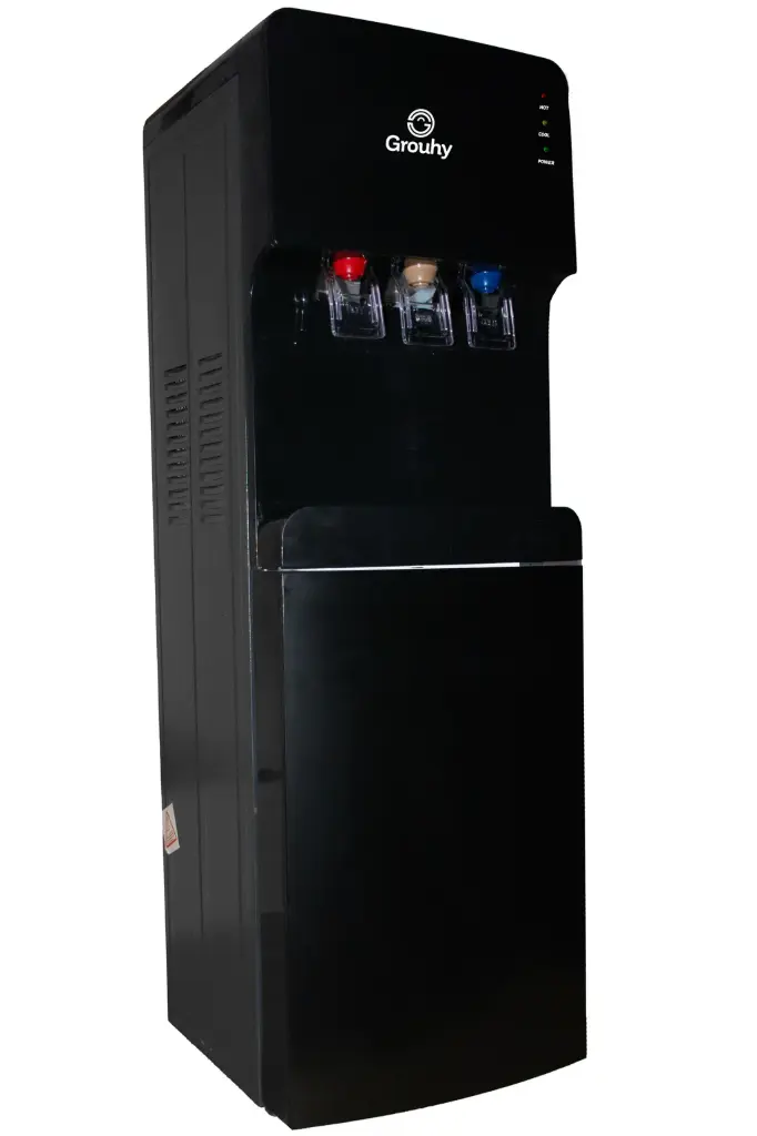 Grouhy Hot, Cold And Normal Water Dispenser With Cabinet, Black - GKU3WDCBT