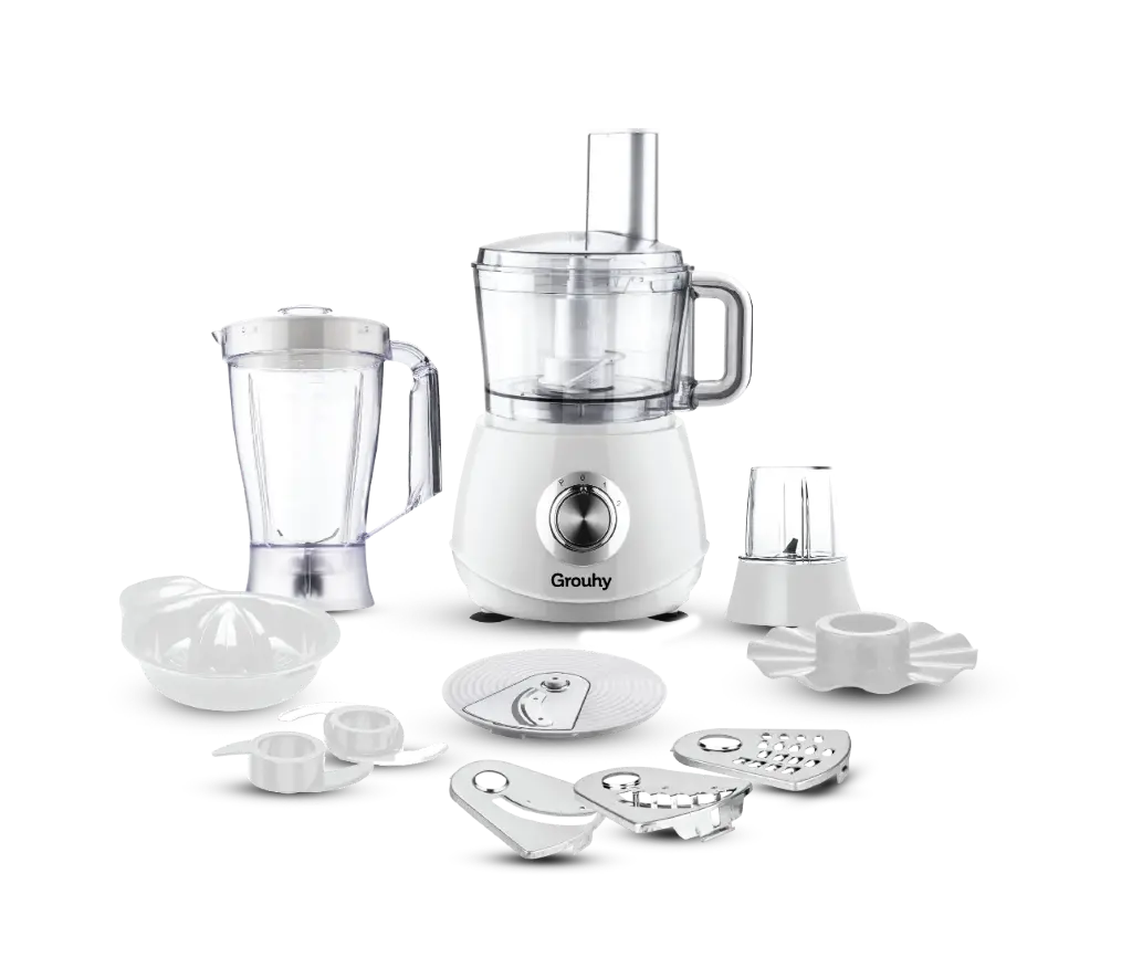 Grouhy Multi Function Food Processor, 1000 Watt, White - GFP1040W