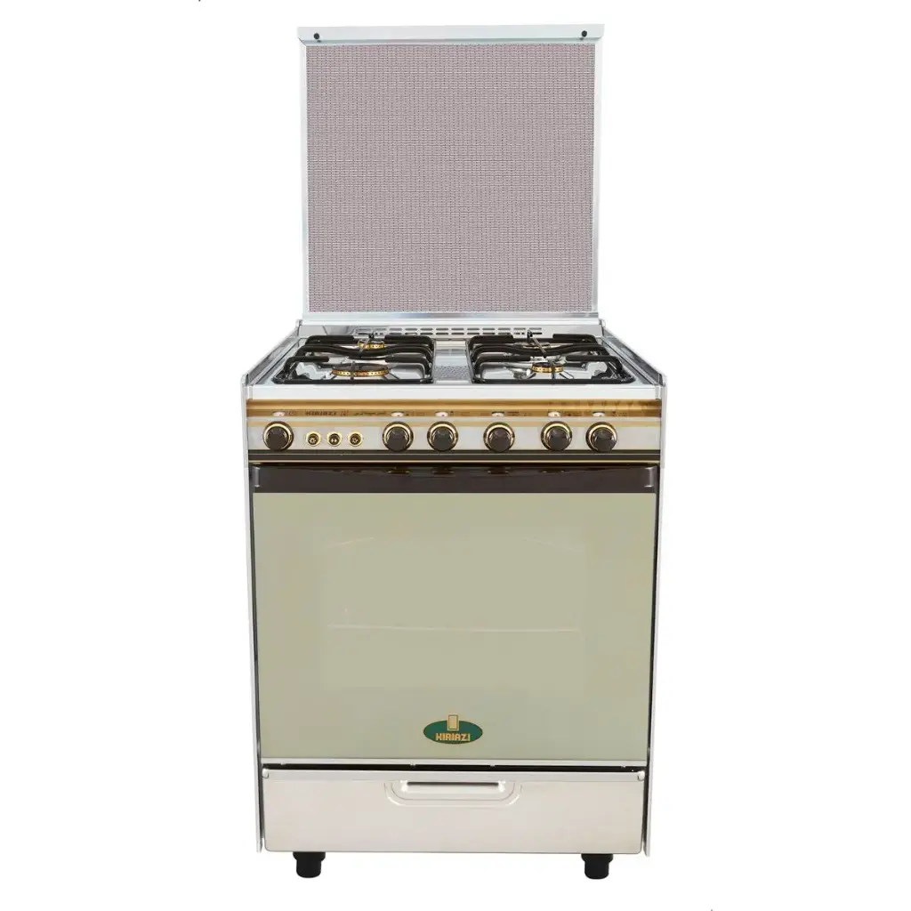 Kiriazi Gas Cooker 4 Burners, Silver - Stainless Steel - 6400