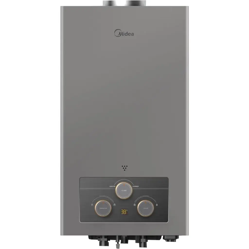 Midea Gas Water Heater, 10 liters, Grey - MGWH10-20MDNEG(S)-GTIN