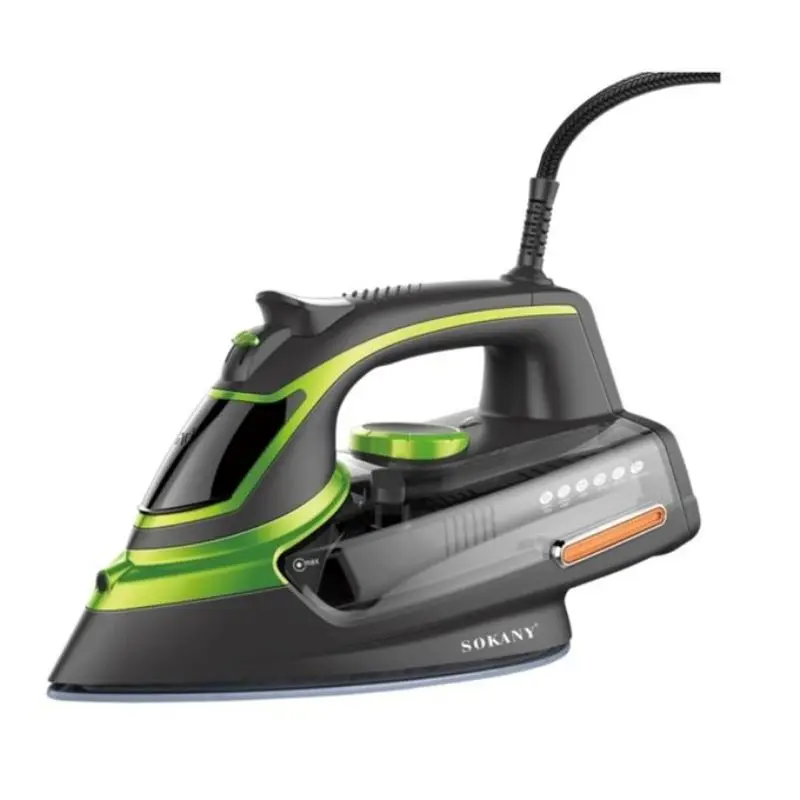 Sokany Ceramic Steam Iron, 2400 Watt, Black & Green - SK-11015