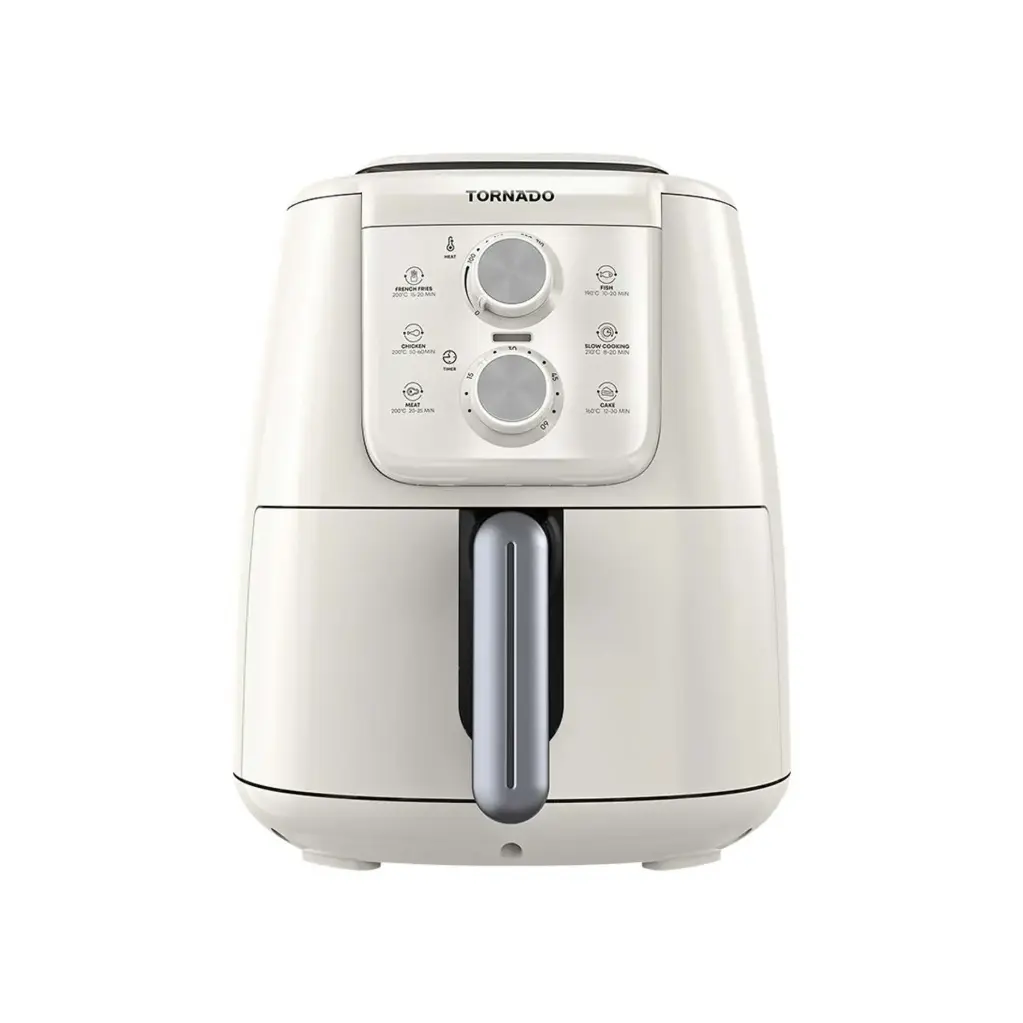 Tornado Air Fryer, 4 Liters, 1550W, Creamy and Silver - THF-1554M-XL-CS
