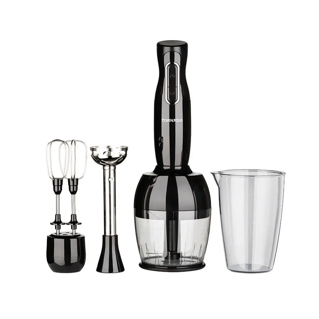Tornado Hand Blender 1000 Watt Chopper Whisk Black THB-1000MCL
