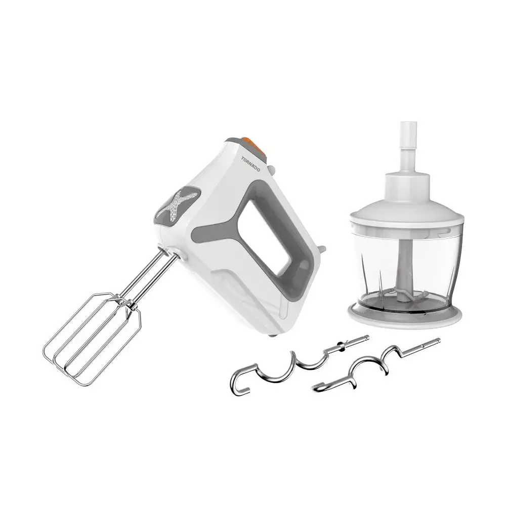 Tornado Hand Mixer with Chopper, 400 Watt, White - THM-400SS