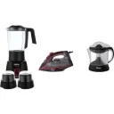 Mienta BIC3000A Bundle, Countertop Blender, 1.75 Liter - BL1361B with Steam Iron, 2200W - SI181438B and Citrus Juicer, 1 Liter - CP10308B