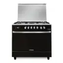 Fresh Hammer Touch Digital Gas Cooker With Grill and Oven, 5 Burners, 90 cm, Black Glass - 500006372