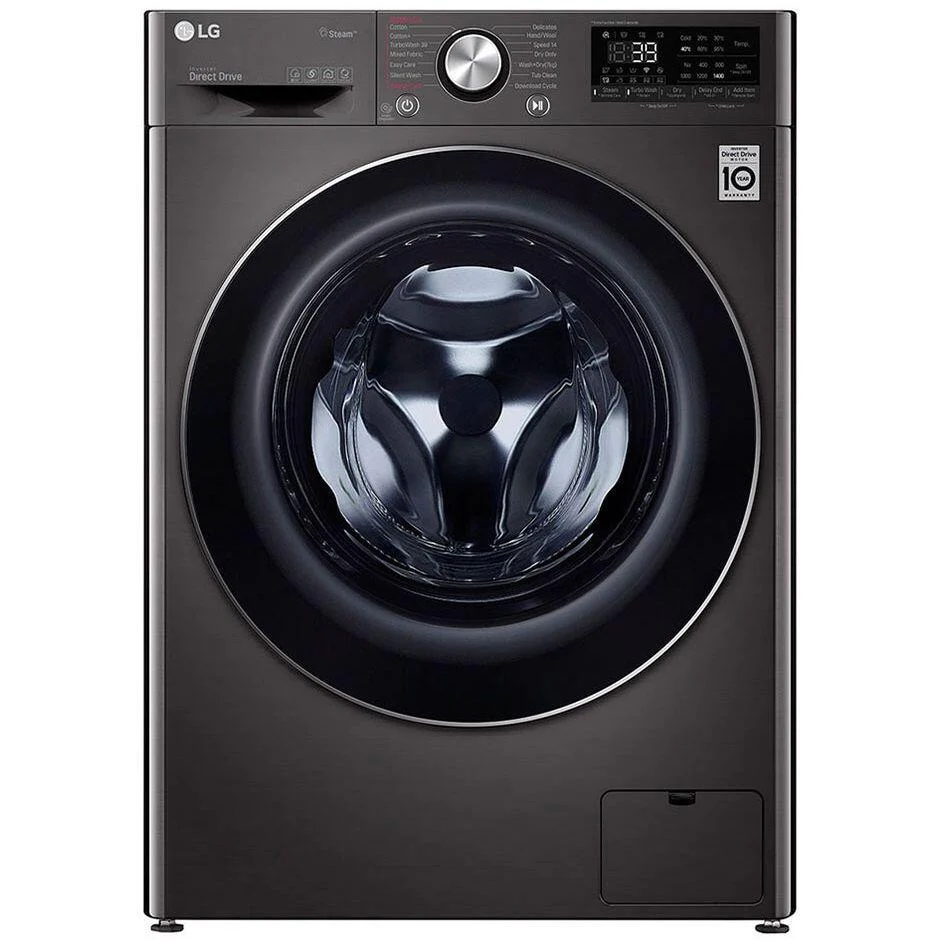 LG Front Load Full Automatic Washing Machine With Dryer, 9 Kg, Black Steel - F4R5VGG2E