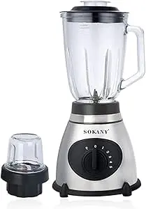 Sokany Countertop Blender, 1.5 Liter, 400 Watt - SK-148S
