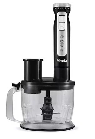 Mienta Turbo Pro 10 in 1 Hand Blender with Chopper , 1000 Watt , 2 Liter , Black , HB111538A 
