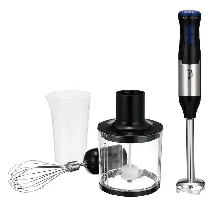 Sokany 4 in 1 Hand Blender Set, 1000 Watt, Black and Silver - SK-1711-4 