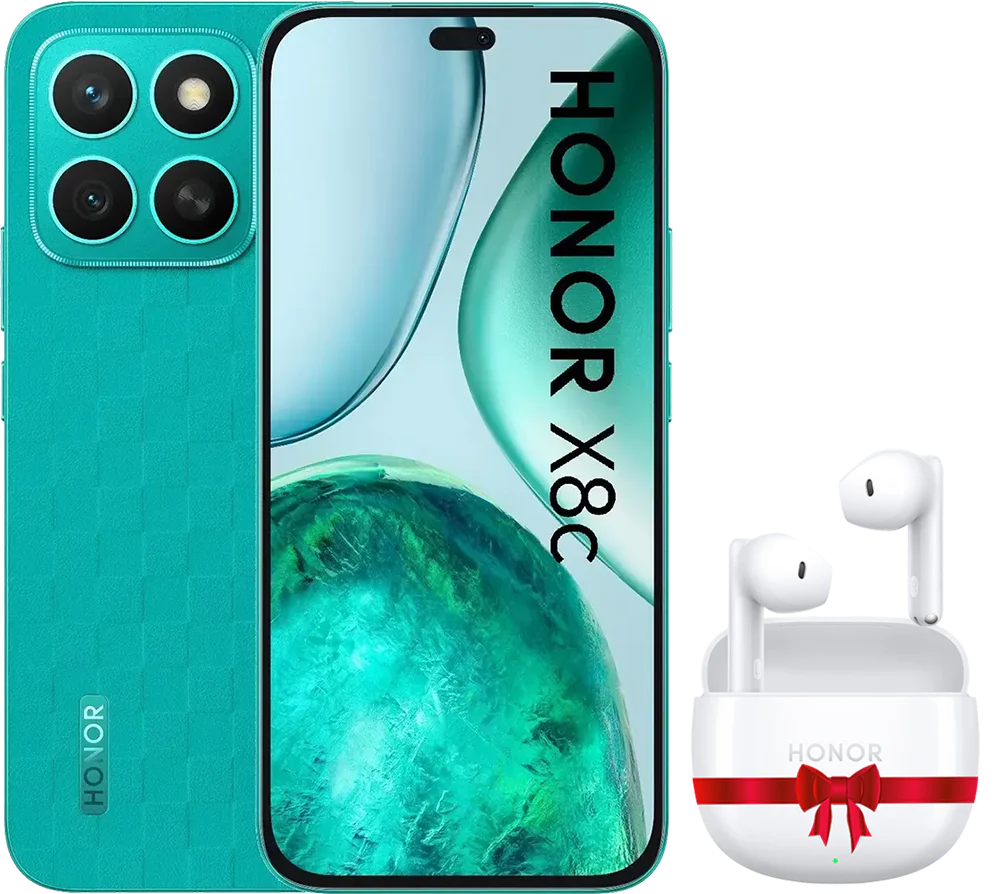 Honor X8C Dual SIM Mobile, 512GB, 8GB RAM, 4G LTE, Green + ( Honor Earbuds X6 as a gift )