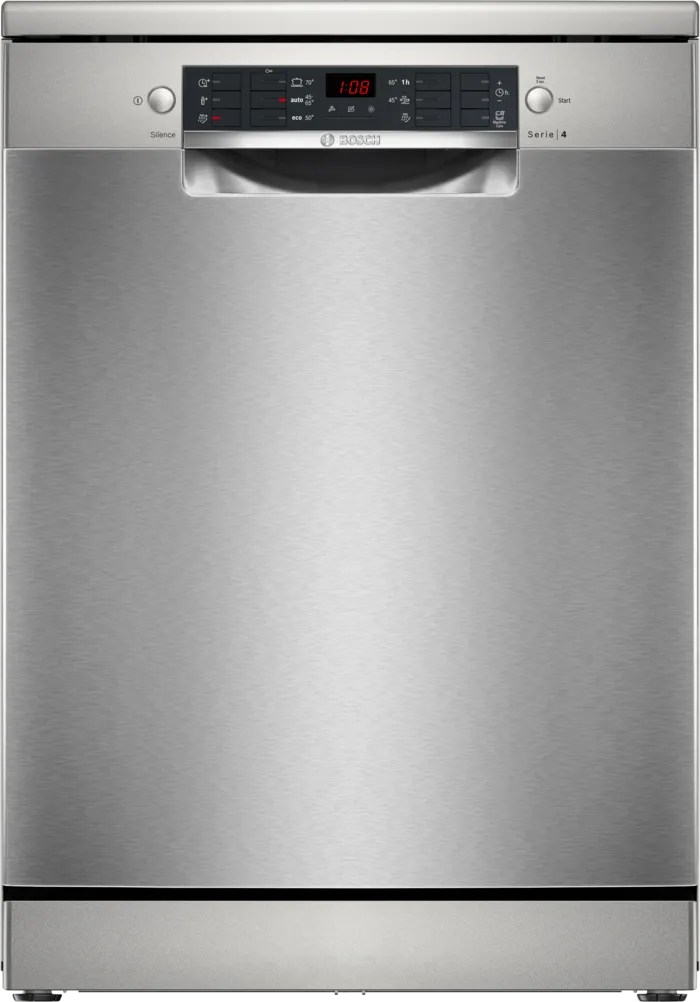 Bosch Series 4 Freestanding Dishwasher, 60 cm, 12 Persons, Silver - SMS46JI01V 