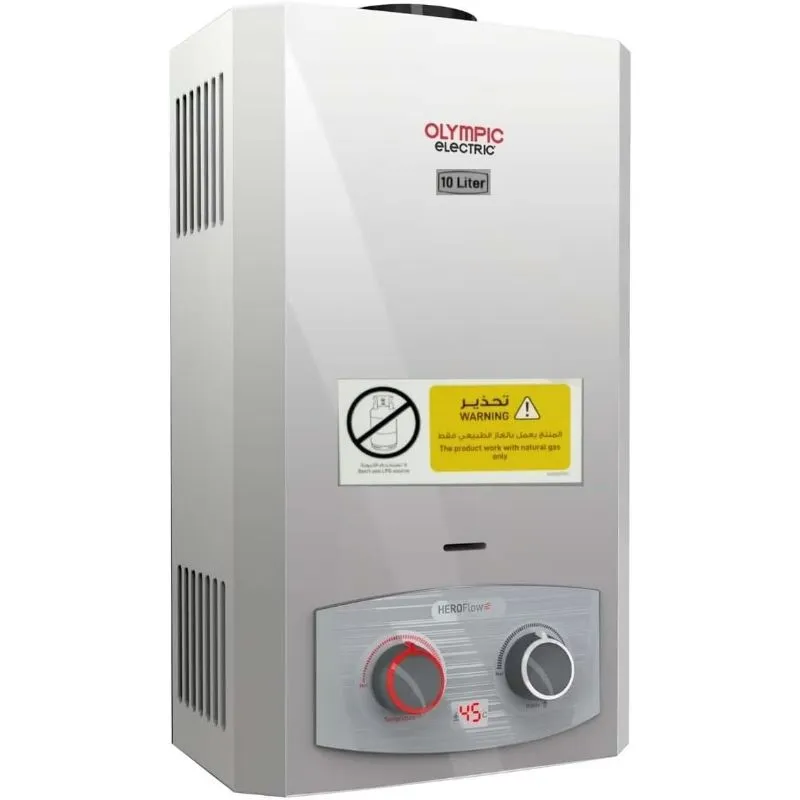 Olympic Electric Gas Water Heater, 10 Liters, Silver - 945105583 