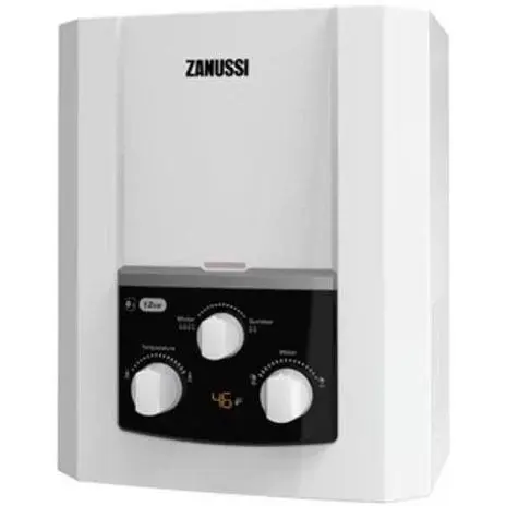 Zanussi Digital Gas Water Heater With Adaptor, 6 Liter, White - 945105567 