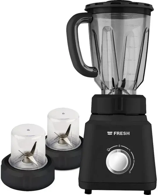 Fresh Chef Countertop Blender, 360 Watt, 1.5 Liter, 2 Grinders, Black - 500014316