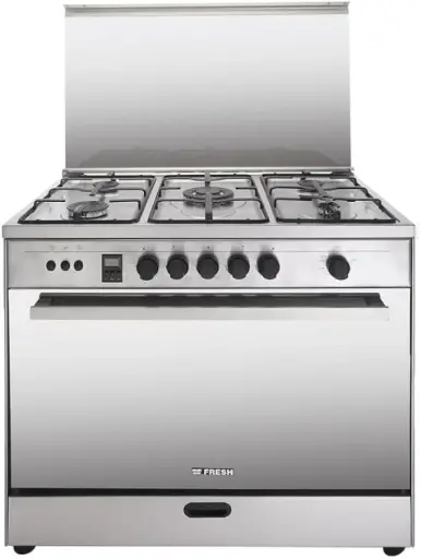 [6221103008050] Fresh Gas Cooker Rock, 5 Burners, 90 x 60 Cm, Silver - 500015560