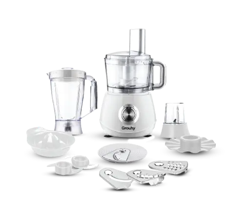 [62240099675856] Grouhy Multi Function Food Processor, 1000 Watt, White - GFP1040W