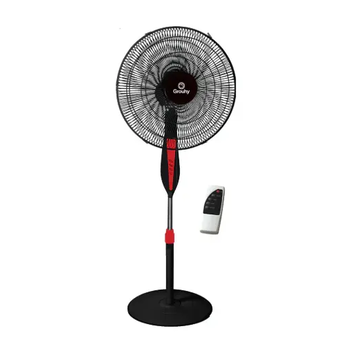[USS-18026R Remote] Grouhy Stand Fan 18 Inch With 5 Plastic Blades And Remote Control- USS-18026-R