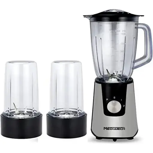 [6223004636363] Media Tech 3 In 1 Blender, 600 Watt, Black x Silver - MT-B18