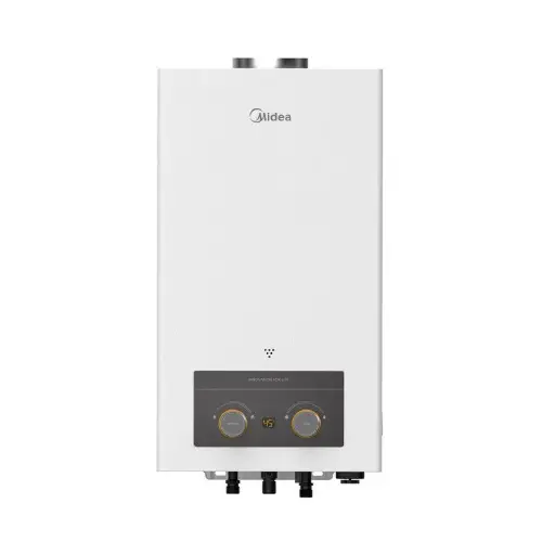 [6221284000355] Midea Gas Water Heater With Chimney, 10 Liters, White - 10DHSN 
