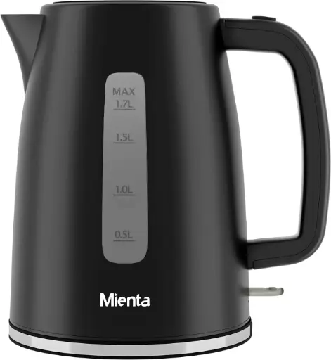 [6224001735172] Mienta Electric Cordless Kettle, 1.7 Liters, 2200W, Black - EK201737A