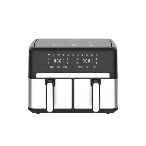 [SK-10041] Sokany Air Fryer, Digital Screen, 2 Drawers, 3000 Watt, Black & Silver - SK-10041