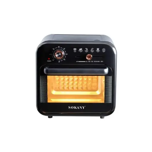 [SK-10001] Sokany 2 in 1 Air Fryer and Electric Oven, 18 Liters, 1800 Watt, Black- SK-10001