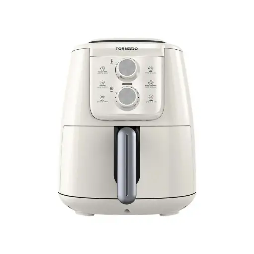 [6221127447538] Tornado Air Fryer, 4 Liters, 1550W, Creamy and Silver - THF-1554M-XL-CS