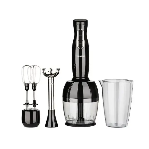 [6221127008227] Tornado Hand Blender 1000 Watt Chopper Whisk Black THB-1000MCL