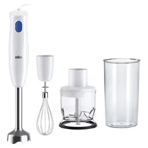 [MQ10.202MWH] Braun MultiQuick 1 Hand Blender with Chopper, 450 Watt, 350ml, White and Blue - MQ10.202MWH