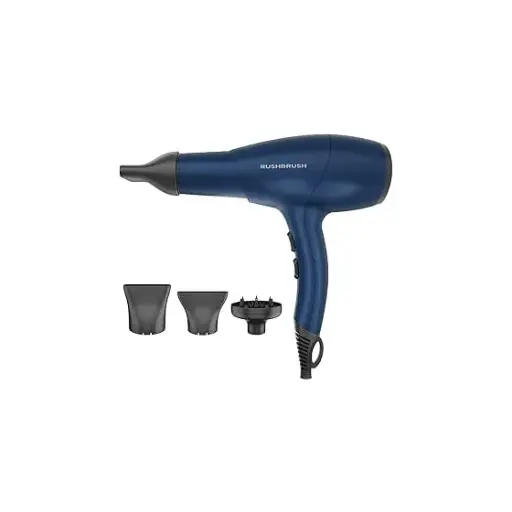 [D3 Ultra] Rush Brush D3 Ultra Hair Dryer with Attachments, 2400 Watt - Navy Blue 