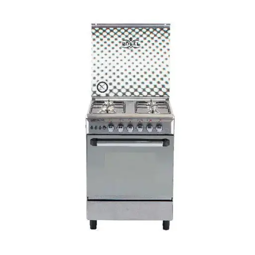 [2010285] Royal Gas Cooker Hero 4 Burners 60cm With Fan Stainless Steel - 2010285 