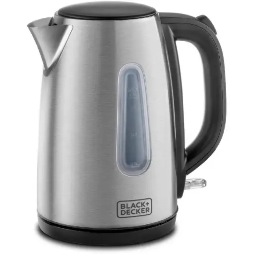[JC450] Black+Decker Kettle, Stainless steel, 2000 Watt, 1.7 Liters – JC450