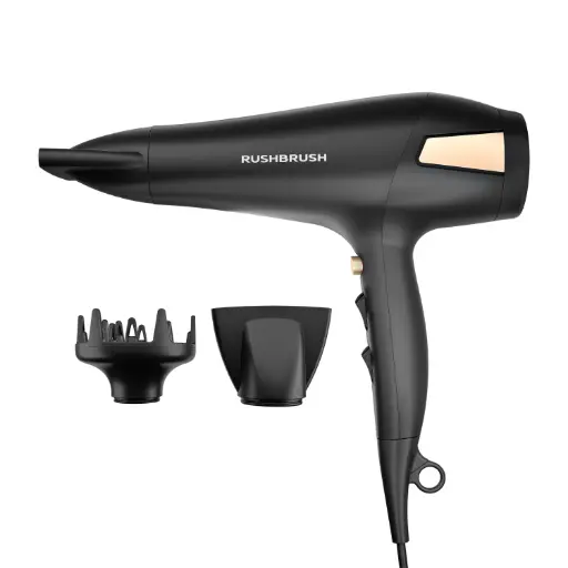 [D2 Pro] Rush Brush D2 Pro Hair Dryer 2500 Watt , Black - D2 Pro