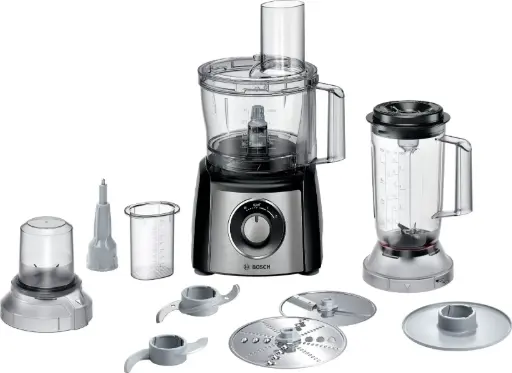 [MCM3PM386] Bosch Food Processor Multi Talent 3, 900 Watt, 2.3 Liters, Silver - MCM3PM386 